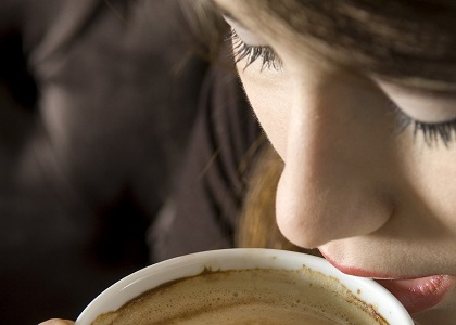 Girl Drinking Organic Coffee
